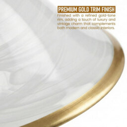 White Glass Pendant Light Shade 30Cm E27 Easy Fit Replacement Lamp Shade For Kitchen Dining And Bedroom Lighting - thumbnail 7