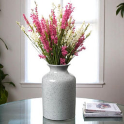 Ceramic Speckled Pattern Vase - Grey - thumbnail 2