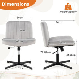 Gainoom Criss Cross Chair Grey Without Wheels Armless Cross Legged Desk Chair W/ 120 Degree Rocking & Adjustable Height - thumbnail 2