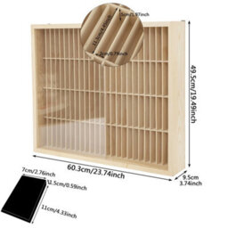 Wall Mount Storage Shelf Cassette Storage Rack Wooden Cd - thumbnail 2