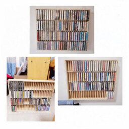 Wall Mount Storage Shelf Cassette Storage Rack Wooden Cd - thumbnail 7
