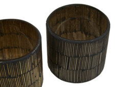 Orsina Gaia Set Of 3 Mosaic Tealight Holders - thumbnail 4
