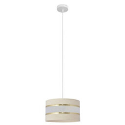 Luminosa Lighting Luminosa Helen Cylindrical Pendant Ceiling Light Ecru, Gold, White 25Cm - thumbnail 1