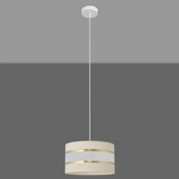 Luminosa Lighting Luminosa Helen Cylindrical Pendant Ceiling Light Ecru, Gold, White 25Cm - thumbnail 2