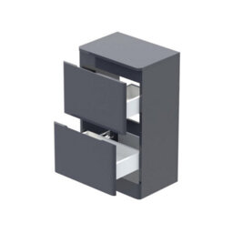 Affine Bathroom Cloakroom Vanity Unit Wash Storage Cabinet Countertop Basin Grey 500mm - thumbnail 4