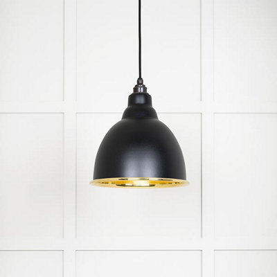 From the Anvil Smooth Brass Brindley Pendant In Elan Black - image 1