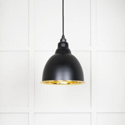 From the Anvil Smooth Brass Brindley Pendant In Elan Black - thumbnail 1