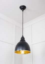 From the Anvil Smooth Brass Brindley Pendant In Elan Black - thumbnail 4