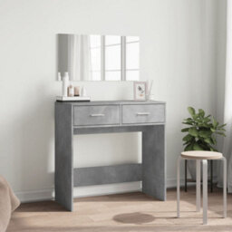 Berkfield Dressing Table With Mirror Concrete Grey 80X39X80 Cm - thumbnail 3