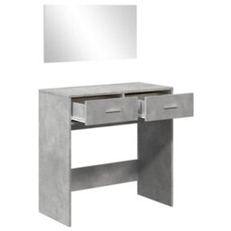 Berkfield Dressing Table With Mirror Concrete Grey 80X39X80 Cm - thumbnail 4