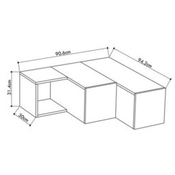 Fwstyle 2 Drawer Corner Tv Unit Modern Design Painted White Scratch Resistant - thumbnail 3