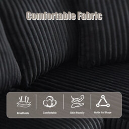 Matteo Modular Sectional L-Shaped Cloud Sofa With Cup Holders - Black - thumbnail 4