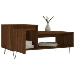 Berkfield Modern Coffee Table Brown Oak 100X50X45 Cm Engineered Wood - thumbnail 4