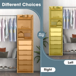 Costway 3-Tier Clothes Rails Stand Garment Coat Rack Free-Standing Closet W/ 6 Drawers - thumbnail 9