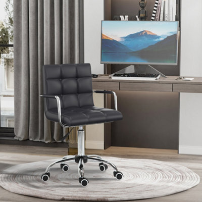 Vinsetto Mid Back Home Office Chair Swivel Computer Chair With Armrests, Black - image 1