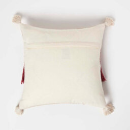 Homescapes Zadar Handwoven Fringed Red Kilim Cushion 45 X 45 Cm - thumbnail 3