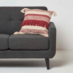 Homescapes Zadar Handwoven Fringed Red Kilim Cushion 45 X 45 Cm - thumbnail 2