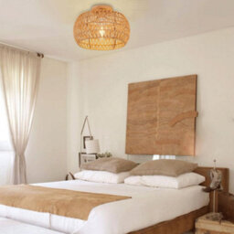 Amorly Boho Ceiling Light Fixtures Rattan Chandelier Vintage Bamboo Ceiling Pendant Made For Dining Room Kitchen Island Bedroom - thumbnail 3