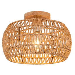 Amorly Boho Ceiling Light Fixtures Rattan Chandelier Vintage Bamboo Ceiling Pendant Made For Dining Room Kitchen Island Bedroom - thumbnail 1
