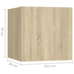 Berkfield 8 Piece Tv Cabinet Set Sonoma Oak Engineered Wood - thumbnail 9