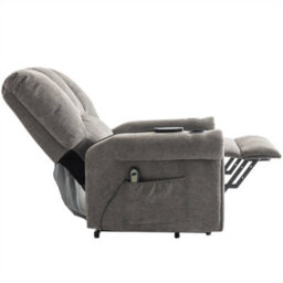 Abrihome Grey Electric Lift Senior Chair With Single Motor, Heated Massage, Stand Assist, Storage Pockets, Cup Holders - thumbnail 9