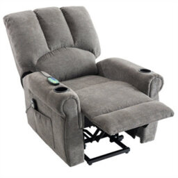 Abrihome Grey Electric Lift Senior Chair With Single Motor, Heated Massage, Stand Assist, Storage Pockets, Cup Holders - thumbnail 7