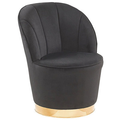 Beliani Glam Armchair Alby Velvet Black - image 1