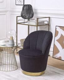 Beliani Glam Armchair Alby Velvet Black - thumbnail 2