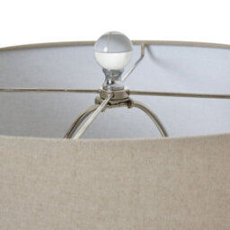 Wyld Haus Mist Grey Wave Glass Table Lamp With Cream Linen Shade - thumbnail 5