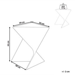 Beliani Minimalist Side Table Pecos Pastel Pink - thumbnail 3