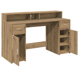 Walplus Desk With Led Lights Artisian Oak 140X55X91 Cm Engineered Wood - thumbnail 9