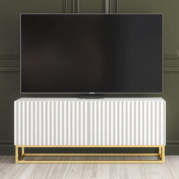 Creative Furniture Ripple Tv Unit 100Cm - White With Fluted Doors - thumbnail 1