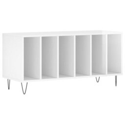 Berkfield Record Cabinet High Gloss White 100X38X48 Cm Engineered Wood - thumbnail 2