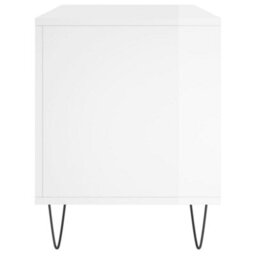 Berkfield Record Cabinet High Gloss White 100X38X48 Cm Engineered Wood - thumbnail 5