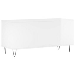 Berkfield Record Cabinet High Gloss White 100X38X48 Cm Engineered Wood - thumbnail 6