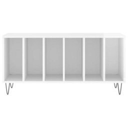 Berkfield Record Cabinet High Gloss White 100X38X48 Cm Engineered Wood - thumbnail 4
