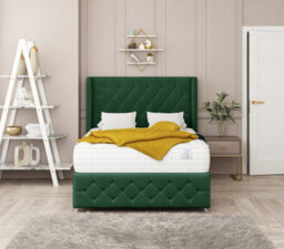 Bed Choices Elena Plush Velvet Divan Bed With Mattress, Headboard & 2 Storage Drawers - Double - thumbnail 2
