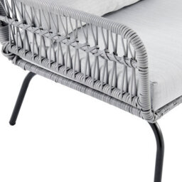 Home Detail L Shape Garden Set In Grey With Wicker Rope Style With Coffee Table Grey Cushions - thumbnail 8