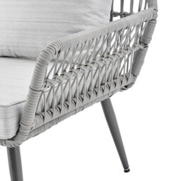 Home Detail L Shape Garden Set In Grey With Wicker Rope Style With Coffee Table Grey Cushions - thumbnail 6