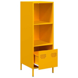 Berkfield Highboard Mustard Yellow 35X39X103.5 Cm Steel - thumbnail 4