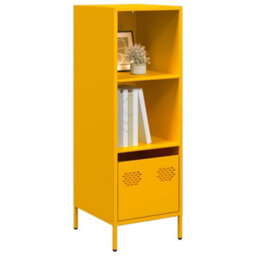 Berkfield Highboard Mustard Yellow 35X39X103.5 Cm Steel