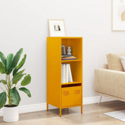 Berkfield Highboard Mustard Yellow 35X39X103.5 Cm Steel - thumbnail 3