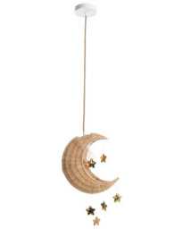 Wyld And Coco Lunanest Moon Rattan Pendant Lamp Handwoven Natural Boho Shade 29Cm X 197Cm - thumbnail 3