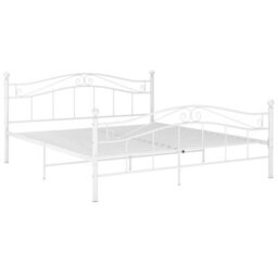 Vidaxl Bed Frame Without Mattress White Metal 140X200 Cm - thumbnail 2