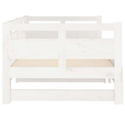 Berkfield Pull-Out Day Bed White Solid Wood Pine 2X(80X200) Cm - thumbnail 8