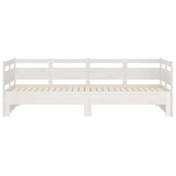 Berkfield Pull-Out Day Bed White Solid Wood Pine 2X(80X200) Cm - thumbnail 7