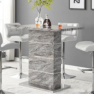 Furniture in Fashion Parini High Gloss Bar Table Rectangular In Melange Marble Effect - image 1