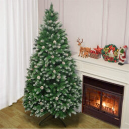 Abrihome 5Ft Artificial Christmas Tree,snowflake Spray White Belt Pine Cone Tree - thumbnail 9