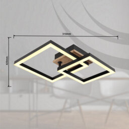 Luminosa Lighting Luminosa Bard Integrated Led Semi Flush Ceiling Light Matt Black 2X Led 3000K - thumbnail 6