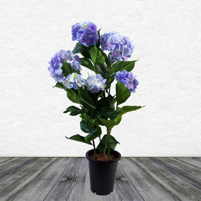 Leaf Artificial Hydrangea Flowering Plant Blue - image 1